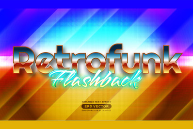 Retrofunk flashback editable text effect style with vibrant theme