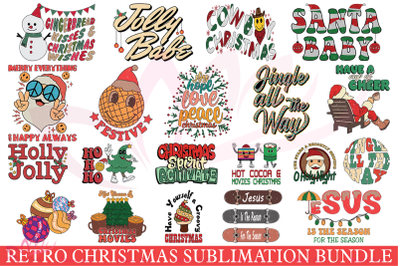 Retro Christmas Sublimation Bundle