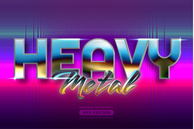 Metal Bold editable text effect style with vibrant theme realistic