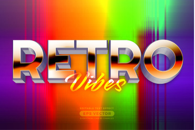 Retro Vibes editable text effect style with vibrant theme realistic