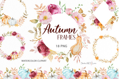 Watercolor Autumn Frames
