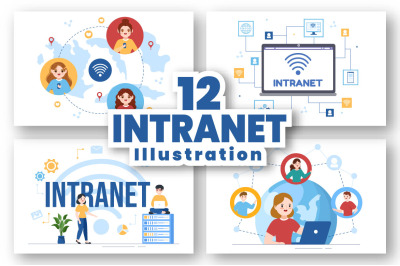 12 Intranet Internet Network Connection Illustration