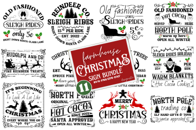 Christmas Farmhouse Sign SVG Bundle