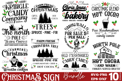 Christmas Farmhouse Sign SVG Bundle