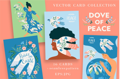 Dove of Peace. Card collection.