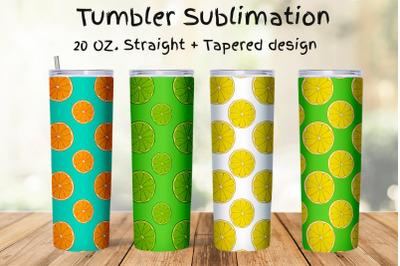 Tumbler Sublimation citrus png. 20 OZ. Tumbler skinny Wrap