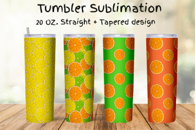 Tumbler Sublimation citrus png. 20 OZ. Tumbler skinny Wrap