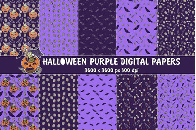 Purple Halloween Digital Paper