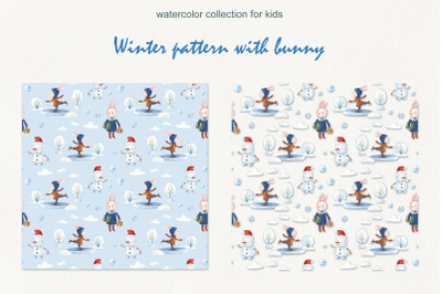 Winter pattern with bunny