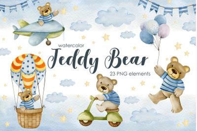 Watercolor Teddy Bear.