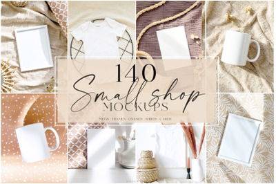 Small Shop Mockups, Mug, Card, Frame, Onesie, Shirt