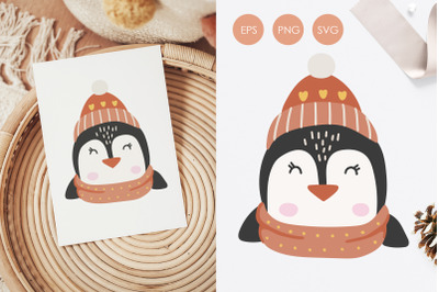 Winter penguin SVG&2C; Baby penguin Svg&2C; Baby Animal Svg&2C; Christmas SVG