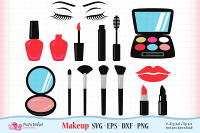 Makeup SVG, Eps, Dxf and Png.