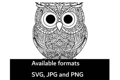 Cute Owl Adult Coloring Pages in White Background