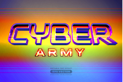 Cyber army editable text effect style with vibrant theme concept for t