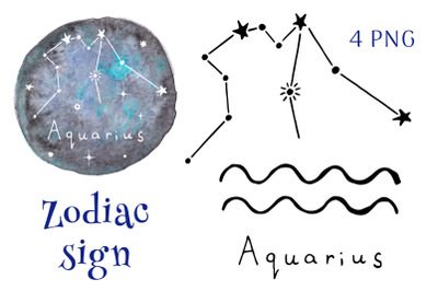 Zodiac sign Aquarius. PNG clipart