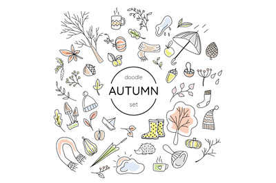 Autumn doodle set
