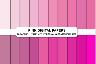 Pink Shades Digital Papers Background, Pink Fuchsia papers