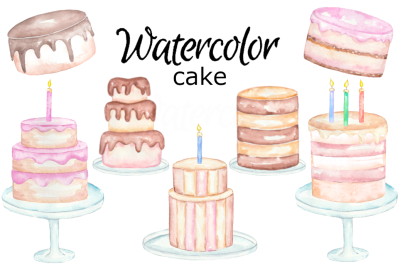 Cake watercolor clipart