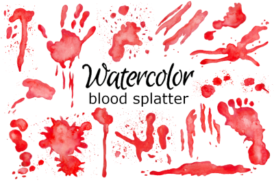 Watercolor blood splatter clopart