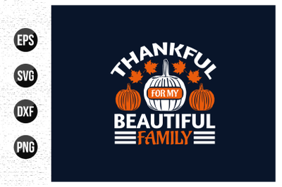 Thanksgiving typographic quotes design vector graphic.