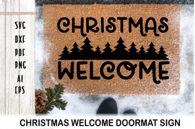 Doormat SVG. Christmas Welcome Door mat. Christmas Tree SVG.