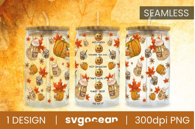 Autumn Glass Can&nbsp;&nbsp;| PNG | 16 Oz Libbey Glass