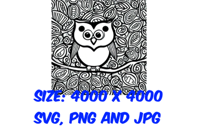 Groovy Owl Coloring Page