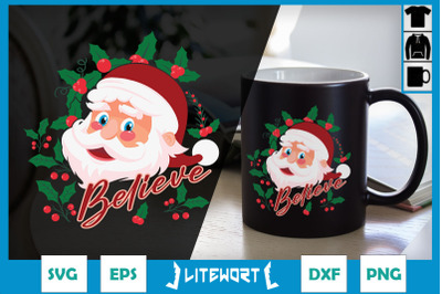 Santa Believe Christmas SVG