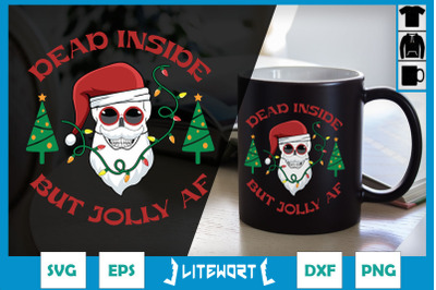 Dead Inside But Jolly AF Skeleton Xmas