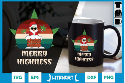 Merry Highness Retro Santa SVG