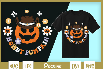 Howdy Pumpkin Floral Western Halloween