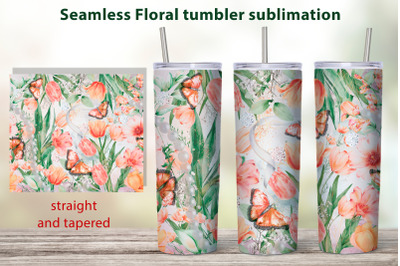 Floral garden tumbler sublimation png Spring tumbler design