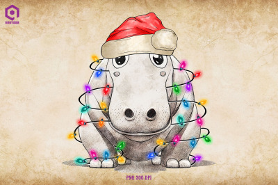 Hippopotamus Christmas Tree Lights