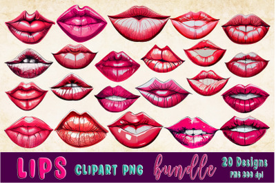 Lips Clipart PNG Bundle