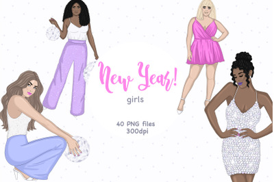 New Year Girls Cliparts