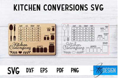 Kitchen Conversions Laser Cut SVG | Kitchen SVG Design | CNC files