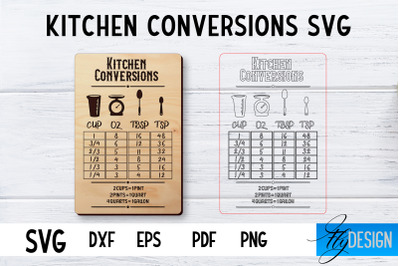 Kitchen Conversions Laser Cut SVG | Kitchen SVG Design | CNC files