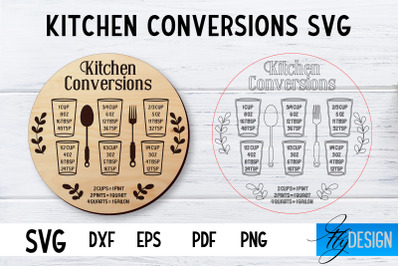 Kitchen Conversions Laser Cut SVG | Kitchen SVG Design | CNC files