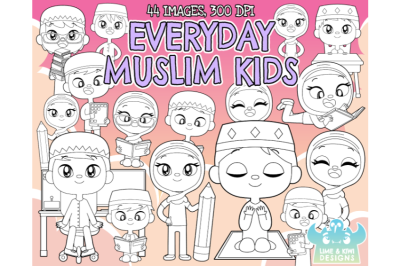 Everyday Muslim Kids Digital Stamps - Lime and Kiwi Designs