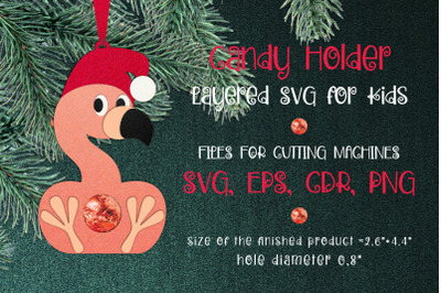 Flamingo Christmas Ornament | Candy Holder Template