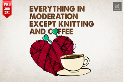 Gift For Coffee &amp; Knitting Lover