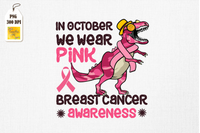 Breast Cancer Dinosaur Support Kid