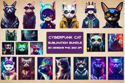 Cyberpunk Cat Bundle-20 Designs-221008