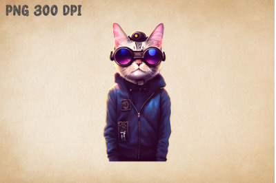 Cyberpunk Police Cat