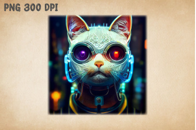 CyberPunk Cat Art 2