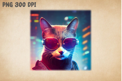 CyberPunk Cat Art 4