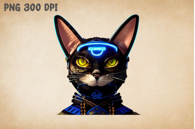 CyberPunk Cat Art 6