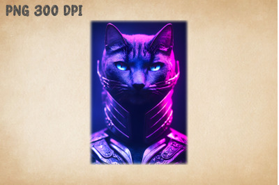 CyberPunk Cat Art 8