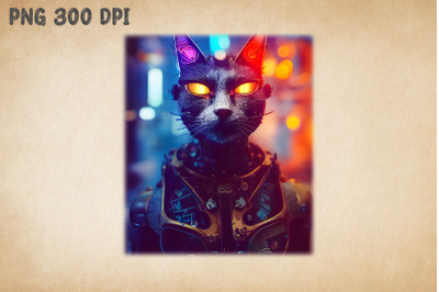 CyberPunk Cat Art 10